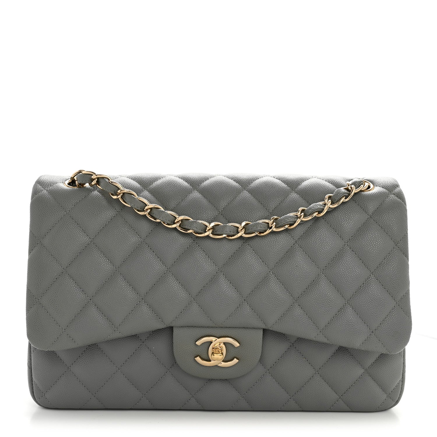 Chanel Classic Jumbo Caviar Grey