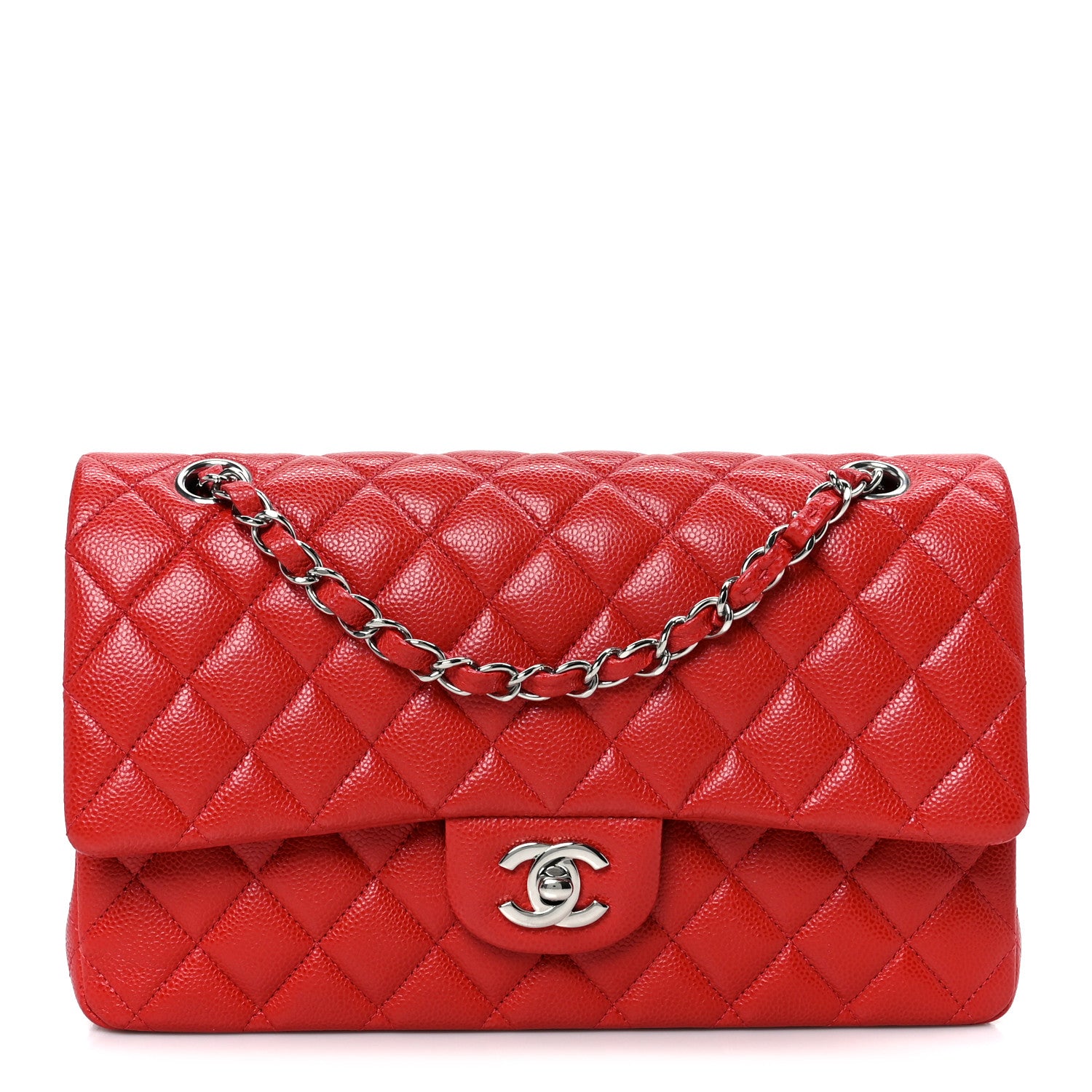 Chanel Classic Medium Caviar Red
